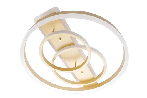 Люстра потолочная с пультом LED LAMPS 81302 Natali Kovaltseva золотая на 1 лампу, основание золотое в стиле хай-тек с пультом кольца фото 6